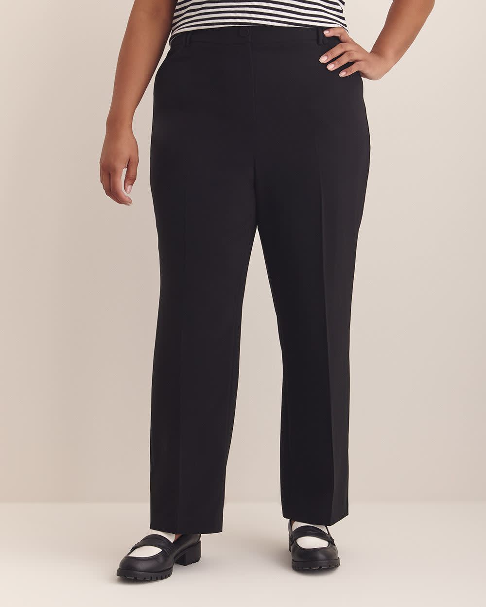 Black Straight-Leg City Pant