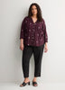 Cotton A-Line Notch-Neckline Blouse