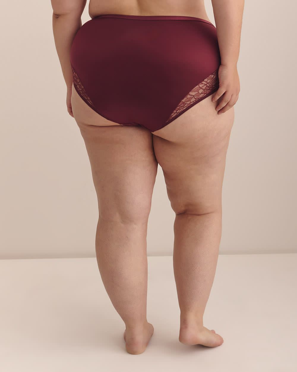 Culotte en satin avec maille, contrôle léger - Déesse Collection