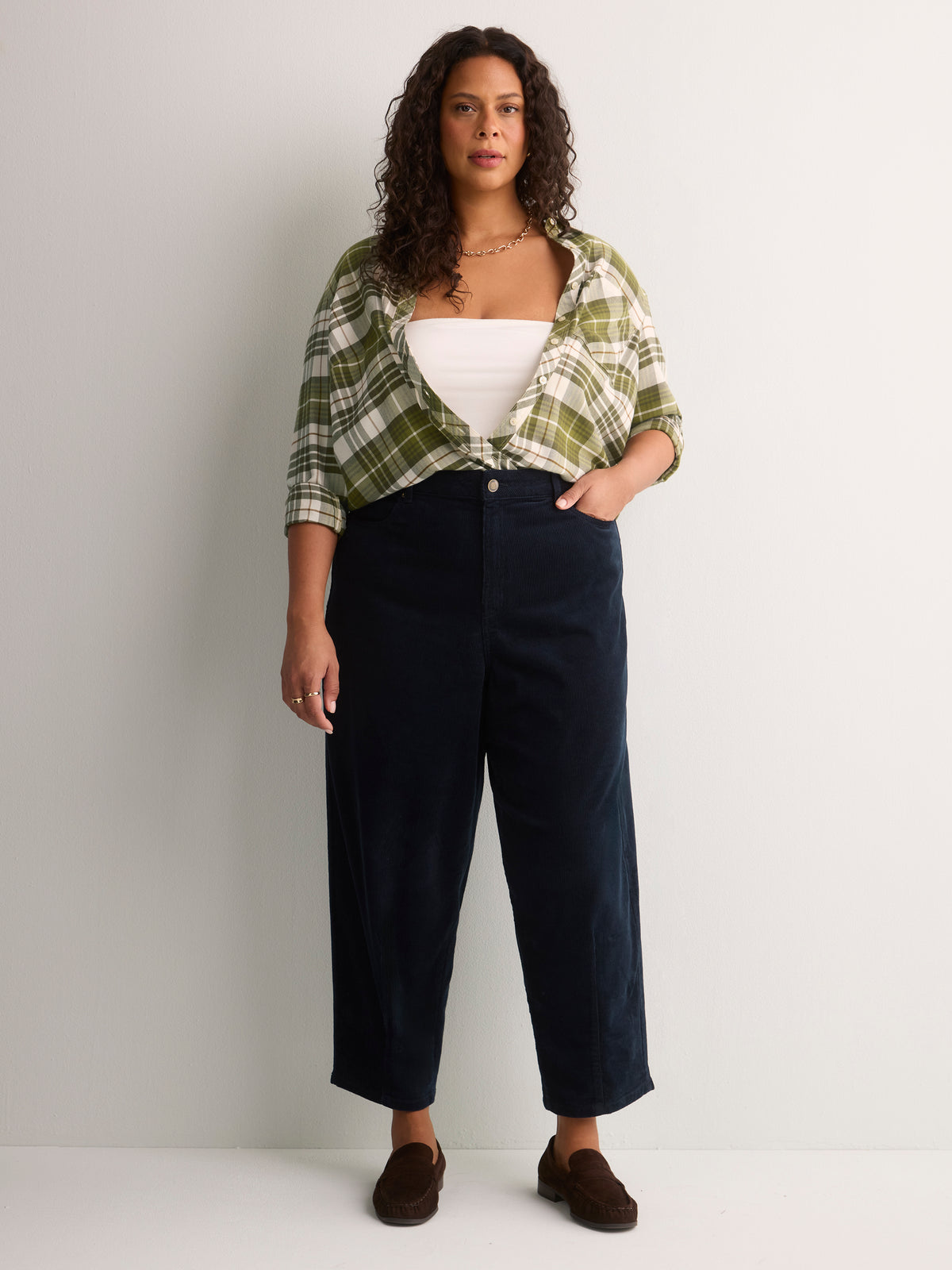 Plaid Flannel Buttoned-Down Tunic Shirt