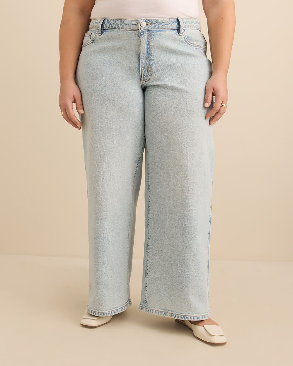 Low Rise Baggy Wide Leg Denim - Addition Elle
