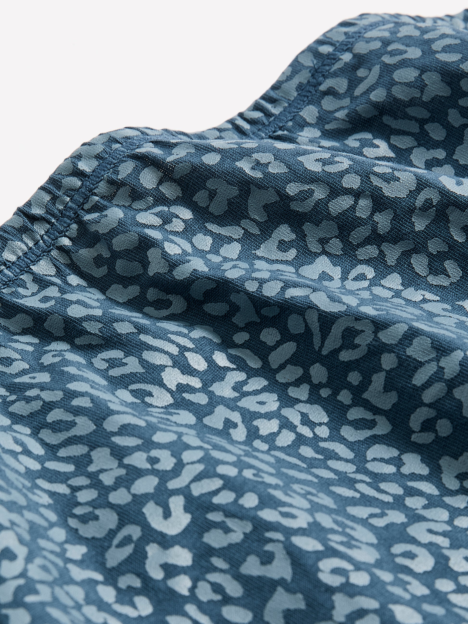 Blue Leopard-Print Cotton Full Brief - tiVOGLIO