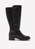 Extra Wide Width, Black Tall Faux-Leather Low-Block-Heel Boot