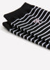 Black and White Striped Crew Socks with Bow Placement