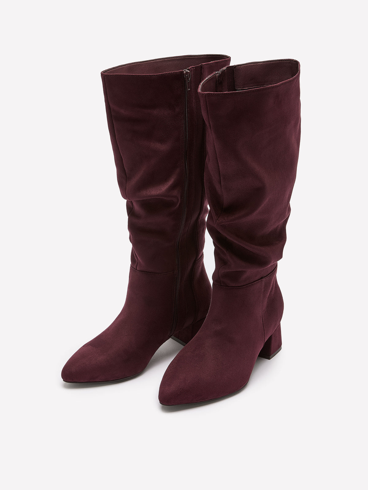 Extra Wide Width, Microsuede Mid-Heel Tall Slouchy Boot