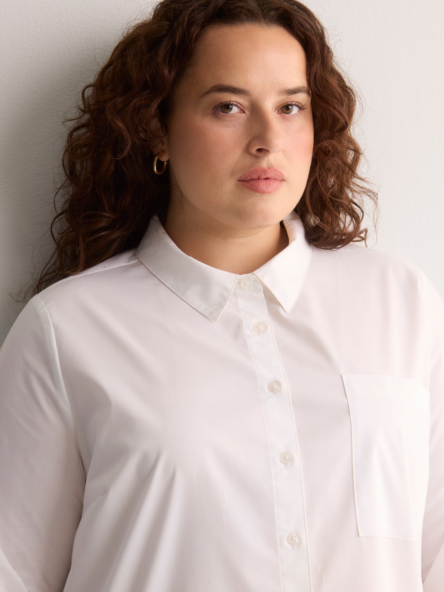 White Cotton Poplin Tunic Shirt
