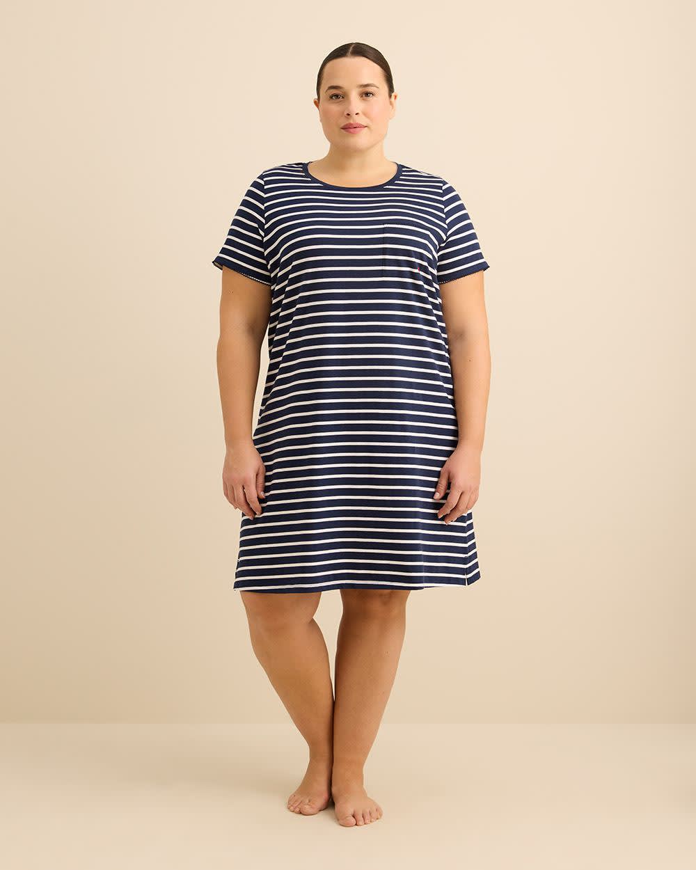 Chemise de nuit rayée à manches courtes - ti Voglio