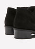 Wide Width, Winnie Black Microsuede Low-Heel Bootie