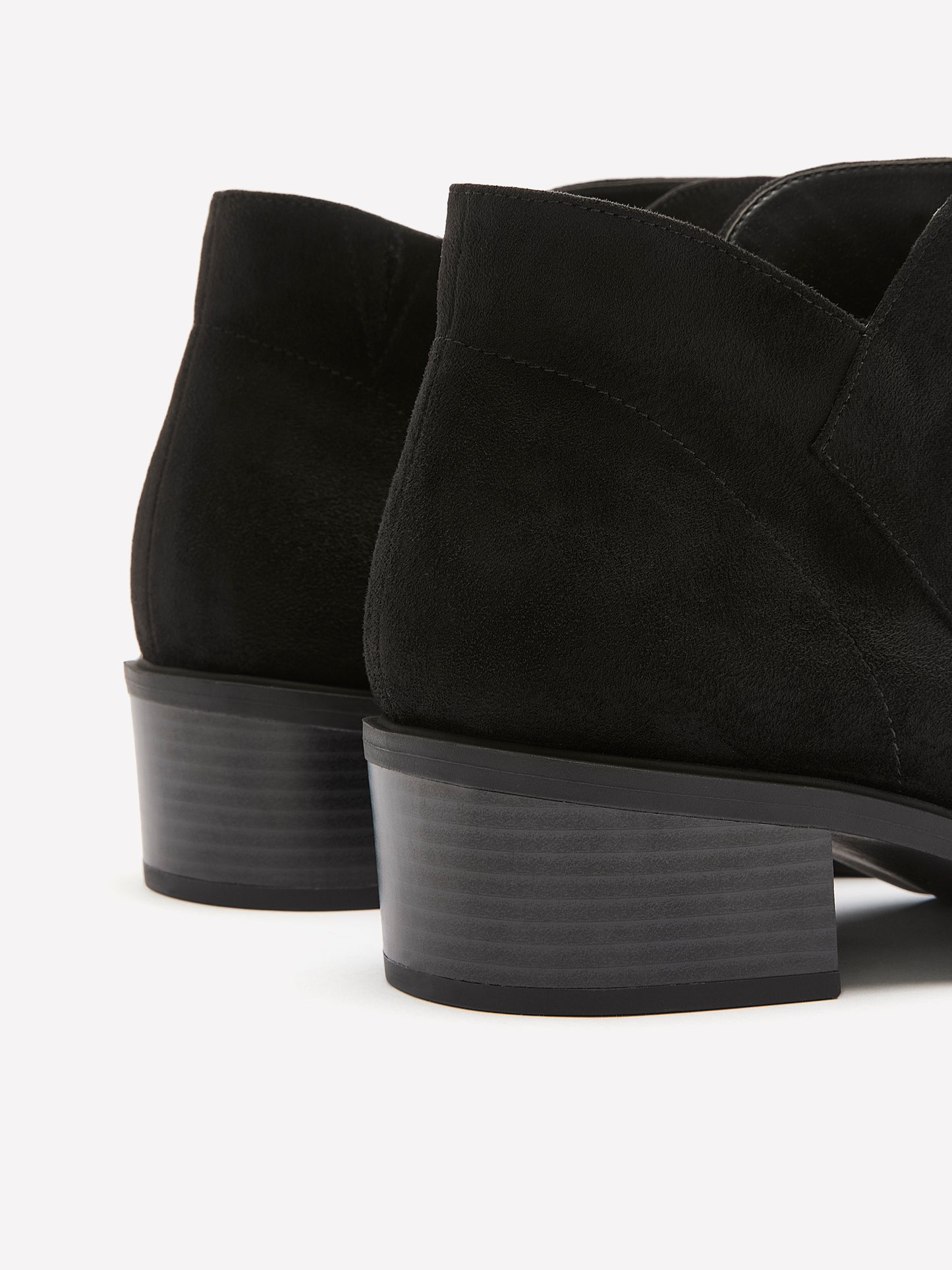 Wide Width, Winnie Black Microsuede Low-Heel Bootie