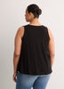 Responsible, Black Sleeveless V-Neck Swing Top