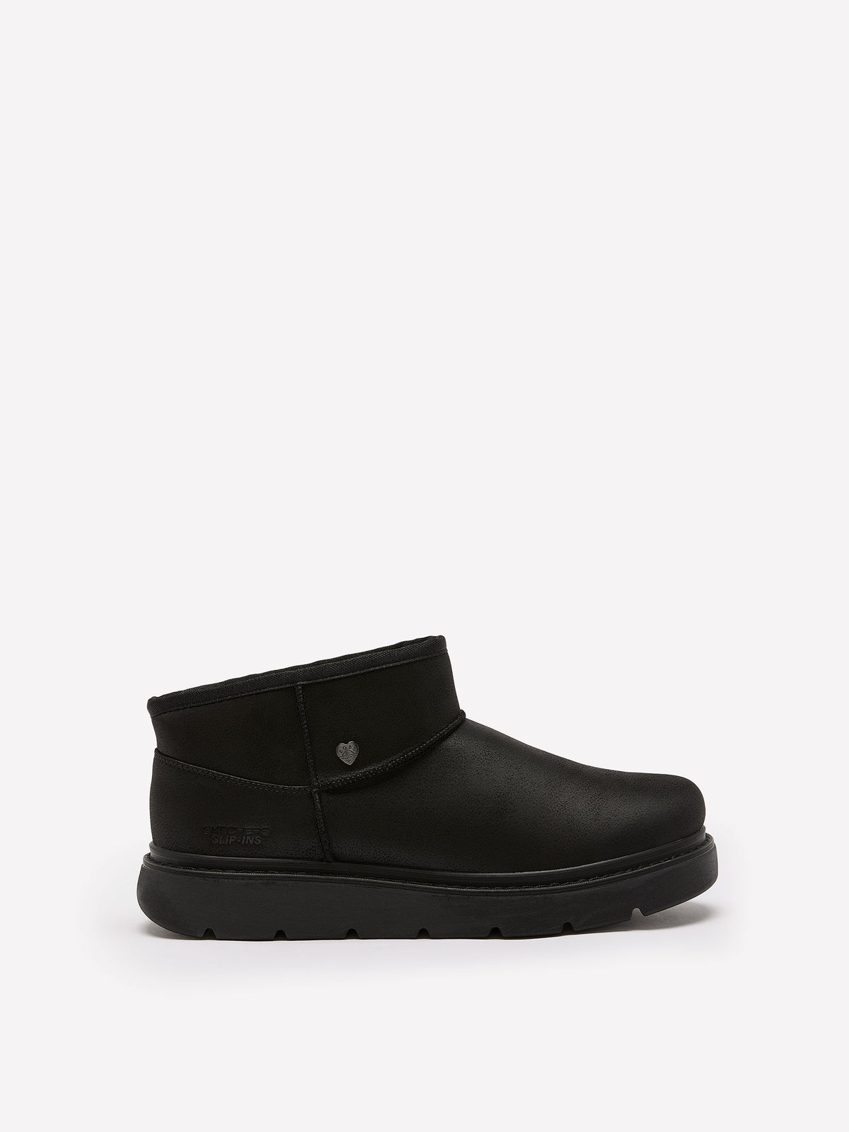 Wide Width, Bobs Keepsakes Slip-On Faux-Leather Winter Bootie - Skechers