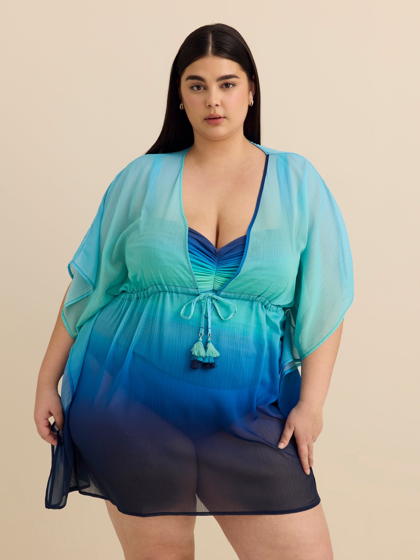 Caftan de plage imprimé - Bleu Rod Beattie 