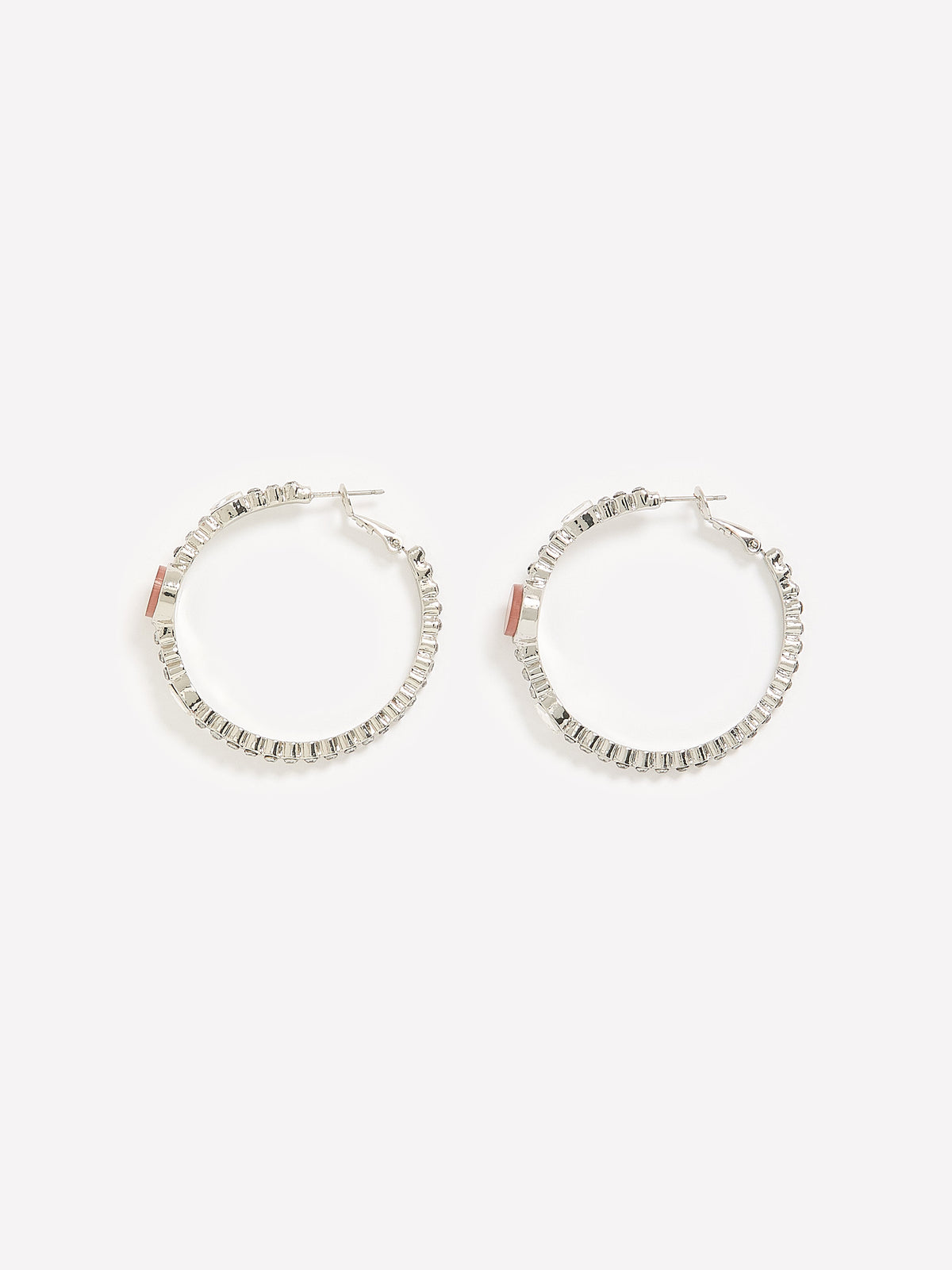 Medium Hoop Earrings with Stone