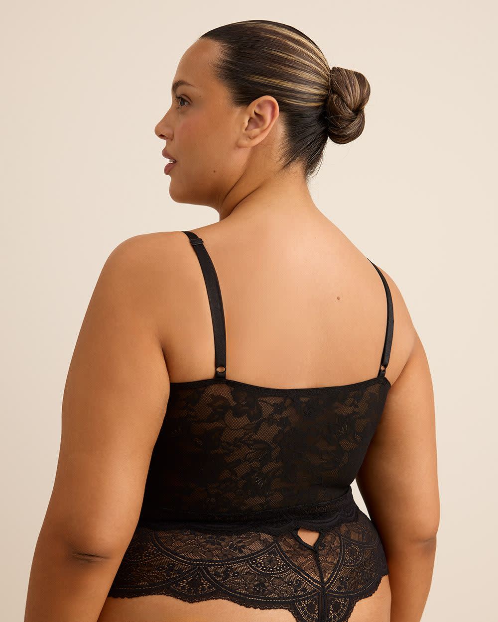 Ladies Knit Bralette – Lace, Mesh Lined, Crop Top