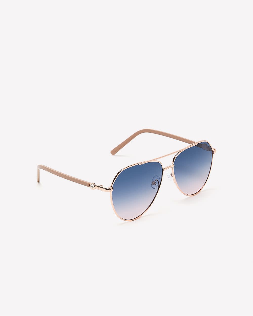 Golden Aviator Sunglasses