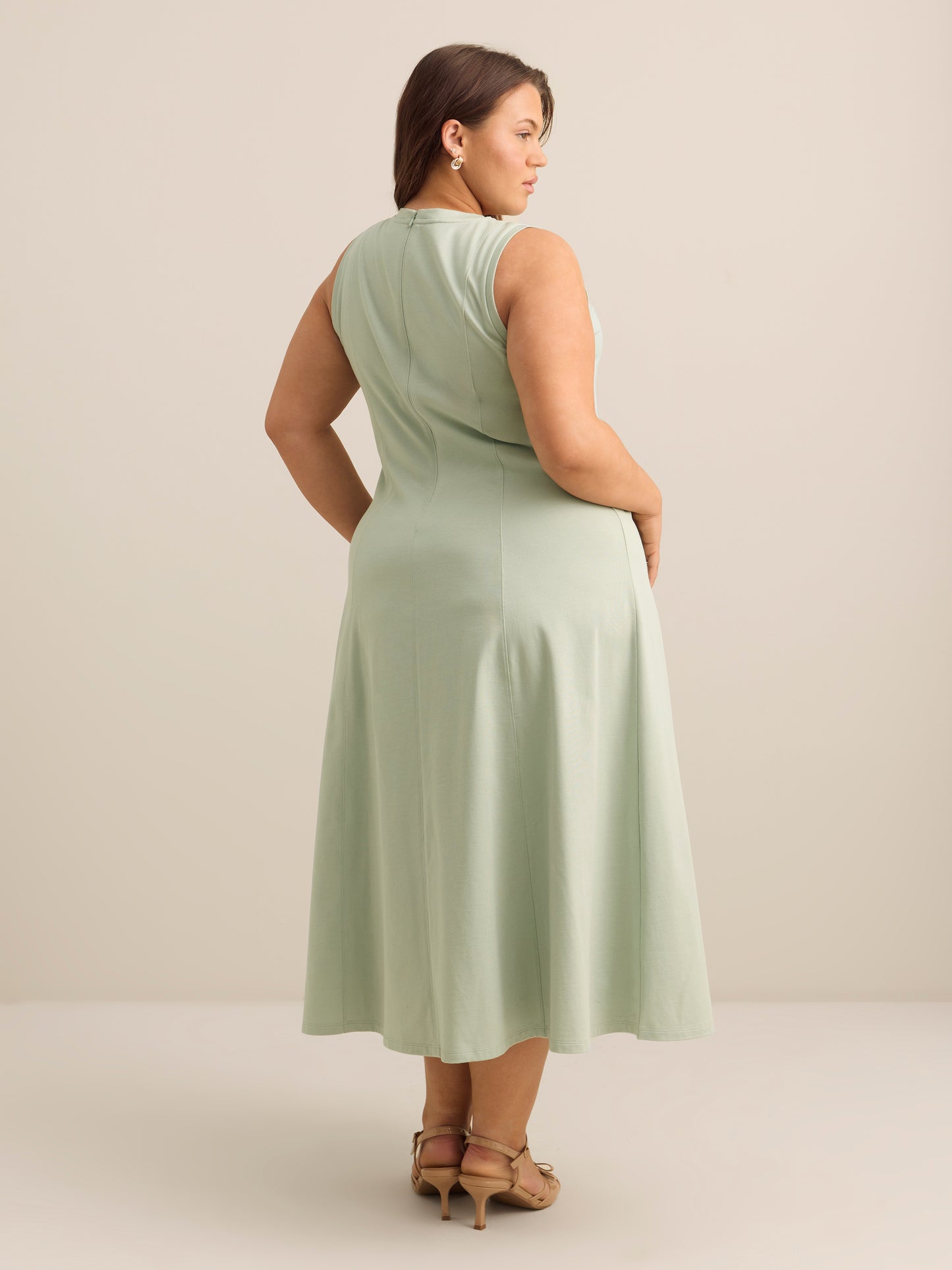 Sleeveless Panel Midi Dress