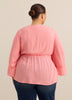 Blouse à col en V et manches amples avec ruban décoratif - Addition Elle