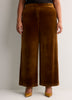Golden Velvet Wide-Leg Pull-On Pant