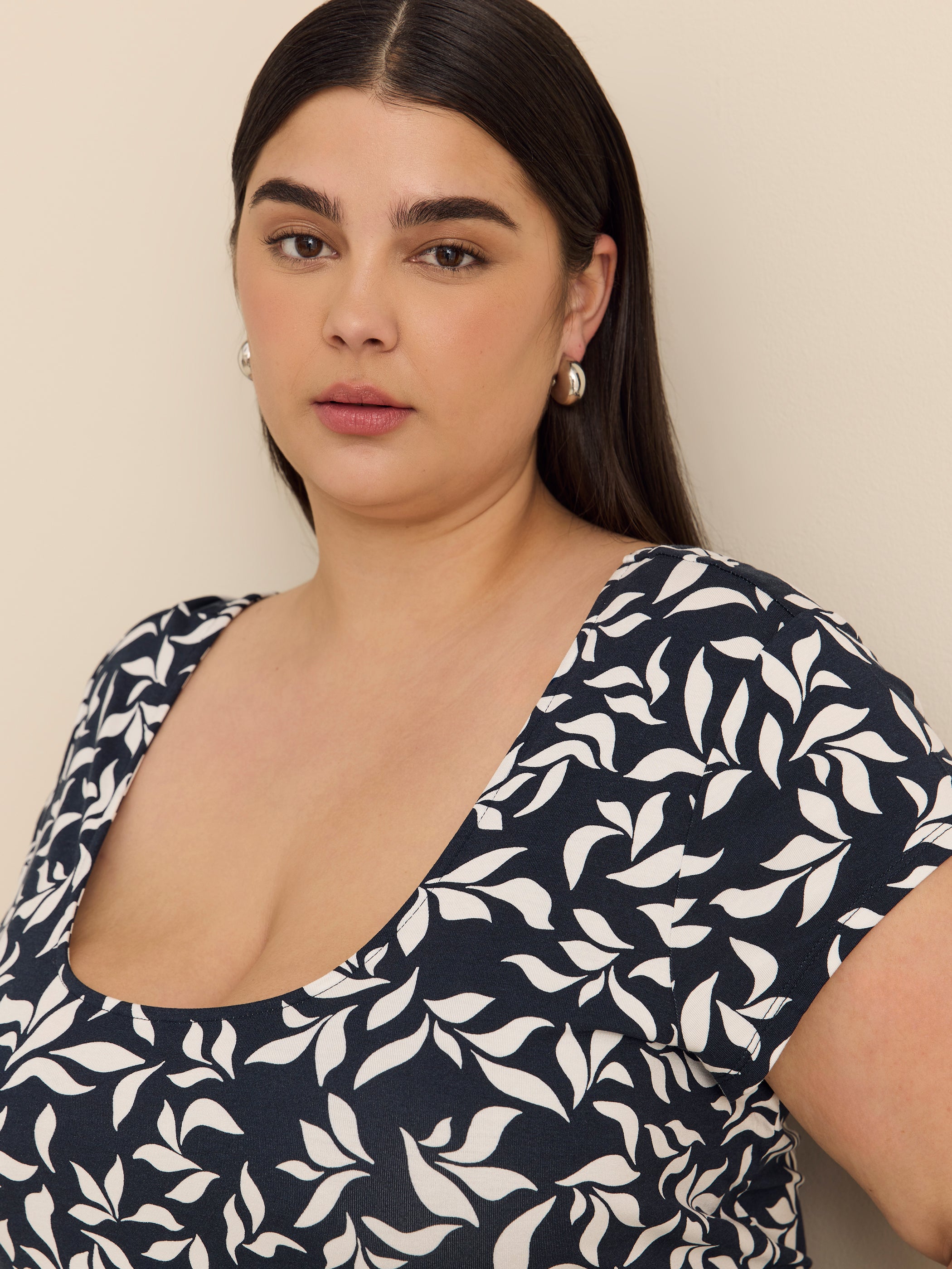 Responsible, Scoop Neck Dress with Cap Sleeves