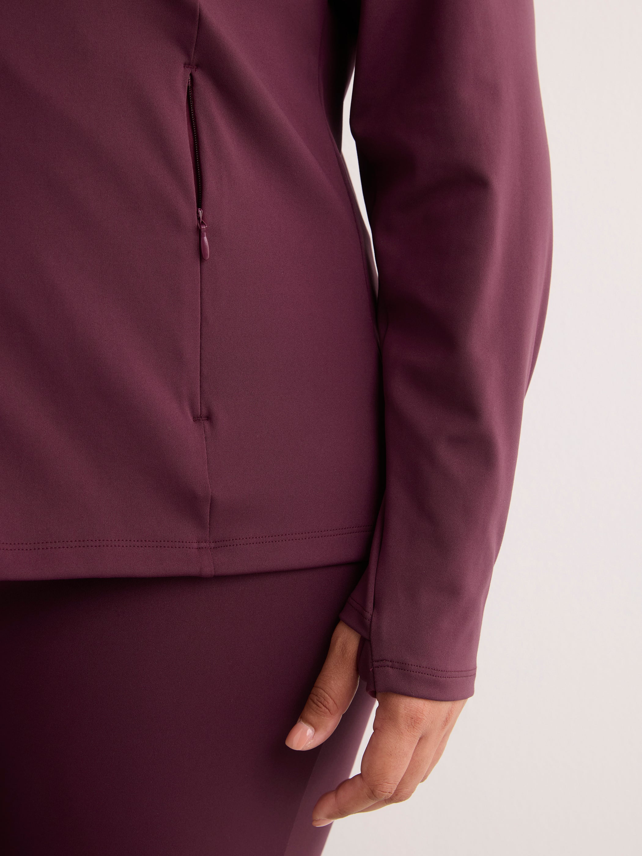 Responsible, Double Knit Mock-Neck Zipper Jacket - Active Zone