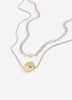 Two-Layer Short Necklace with Golden Pendant