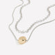 Two-Layer Short Necklace with Golden Pendant