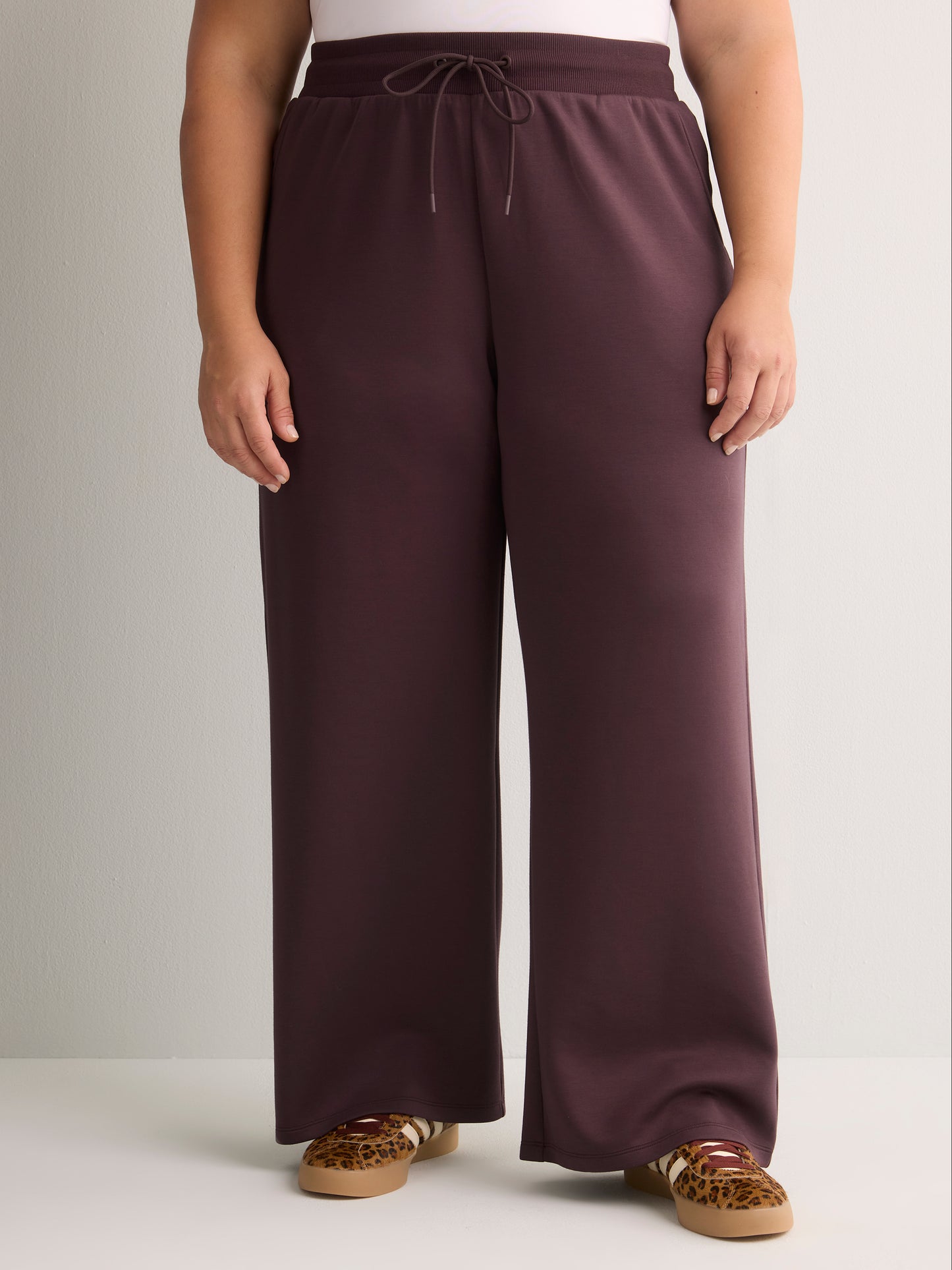 Responsible, Brown High-Rise Wide-Leg Pull-On Knit Pant - Active Zone