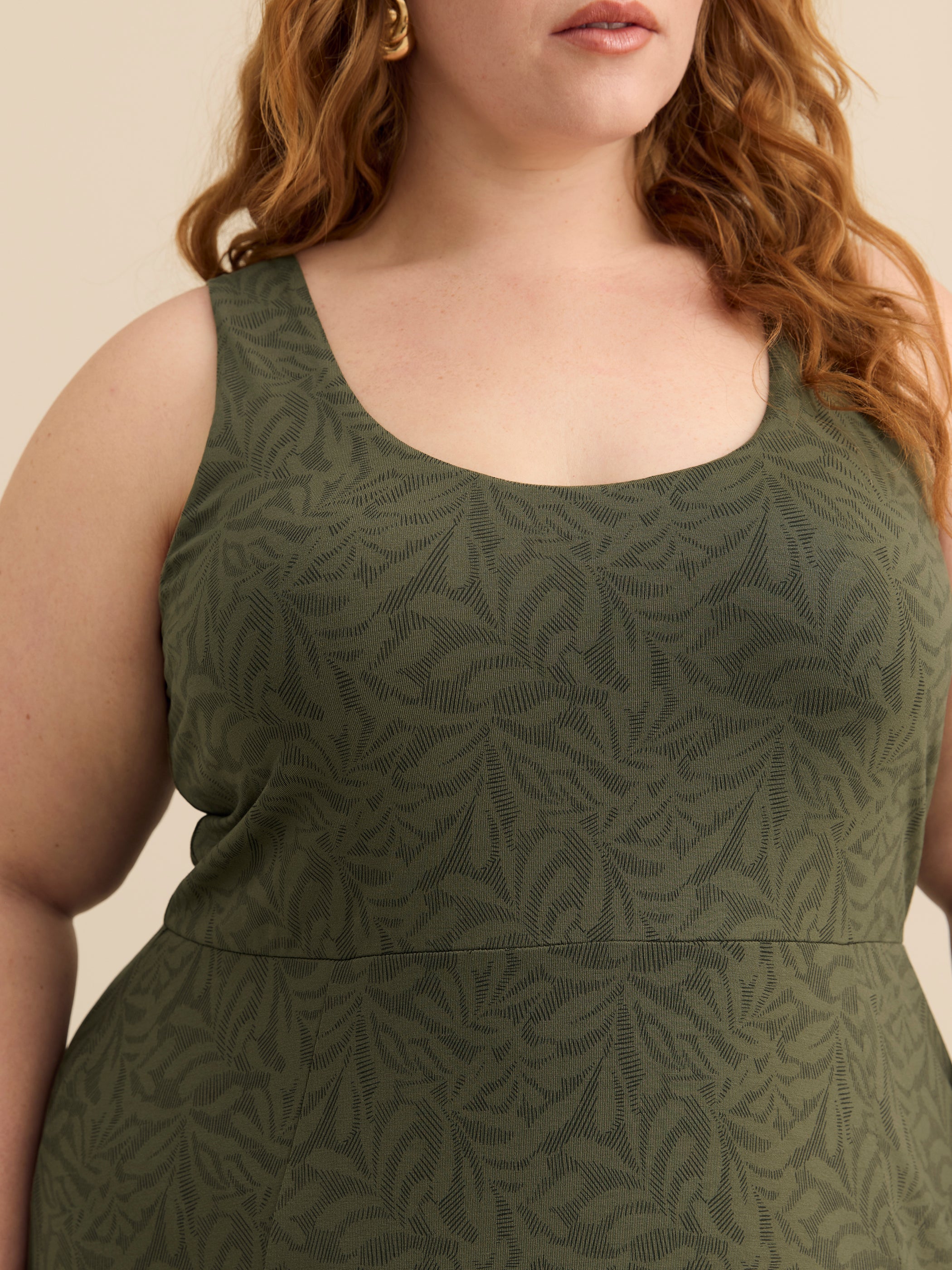 Responsible, Scoop Neck Sleeveless Dress with Slit