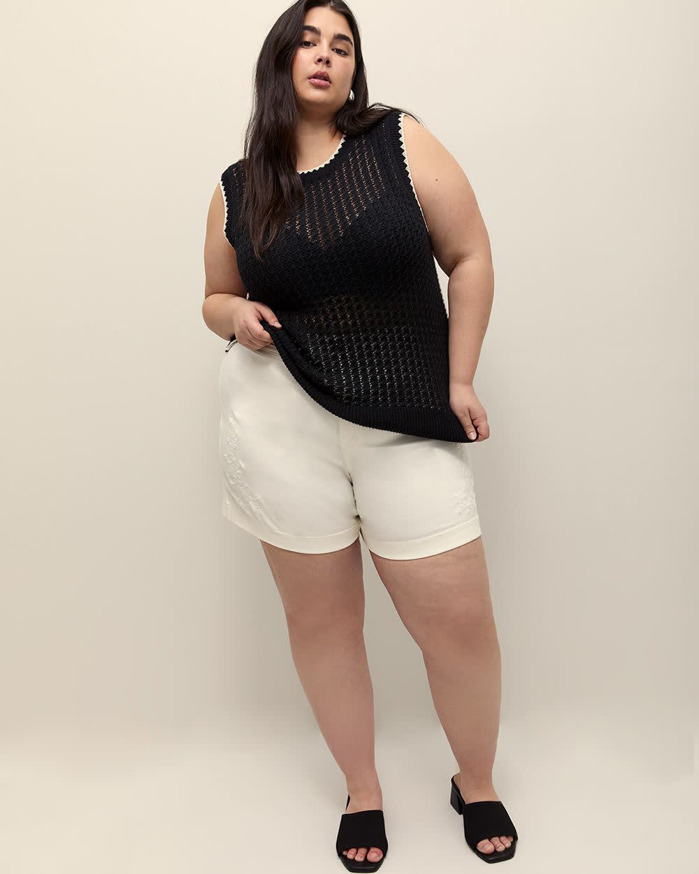 Short en denim avec broderie, coupe galbée - d/C JEANS