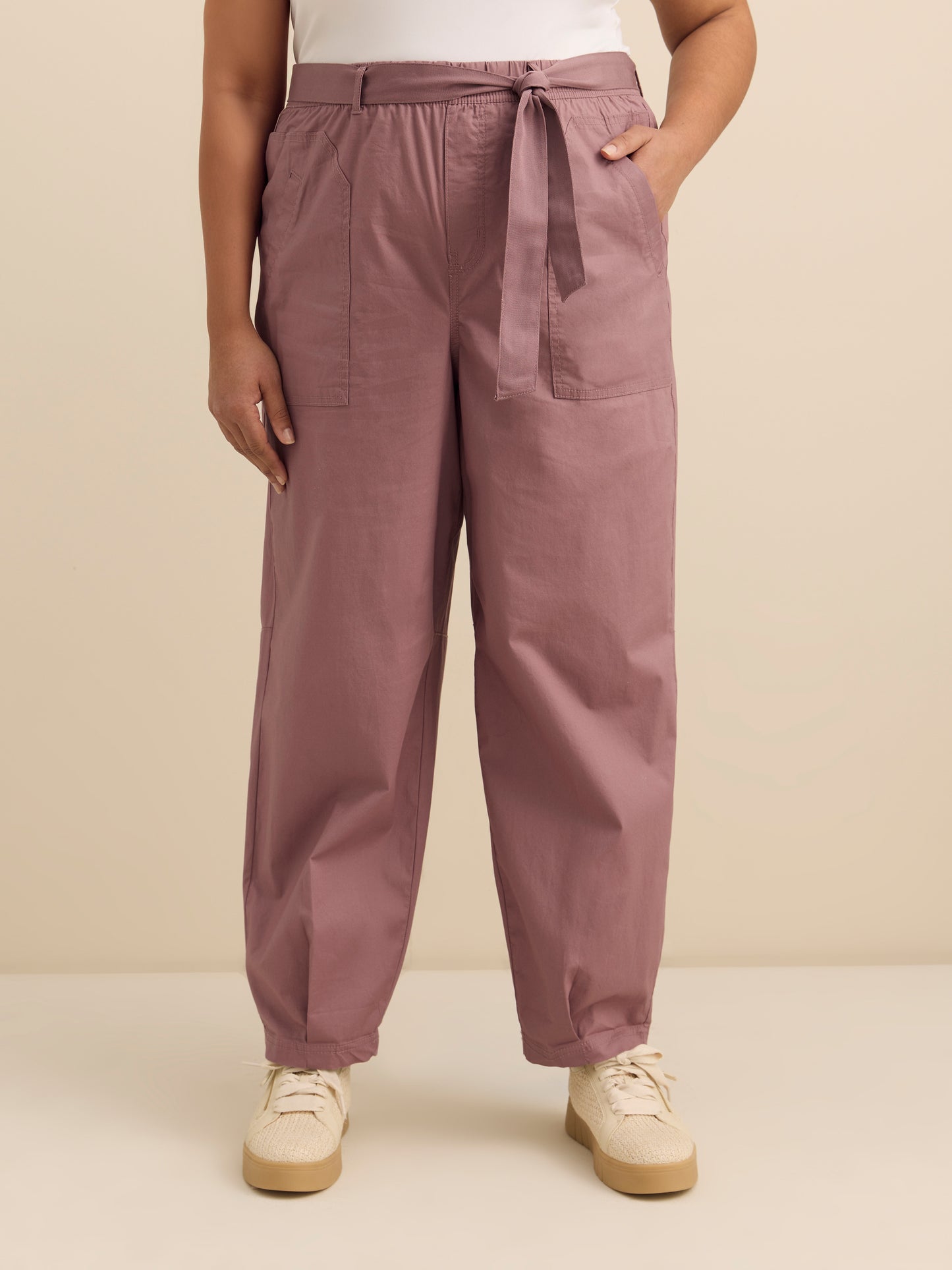 Pantalon en popeline à jambe ballon