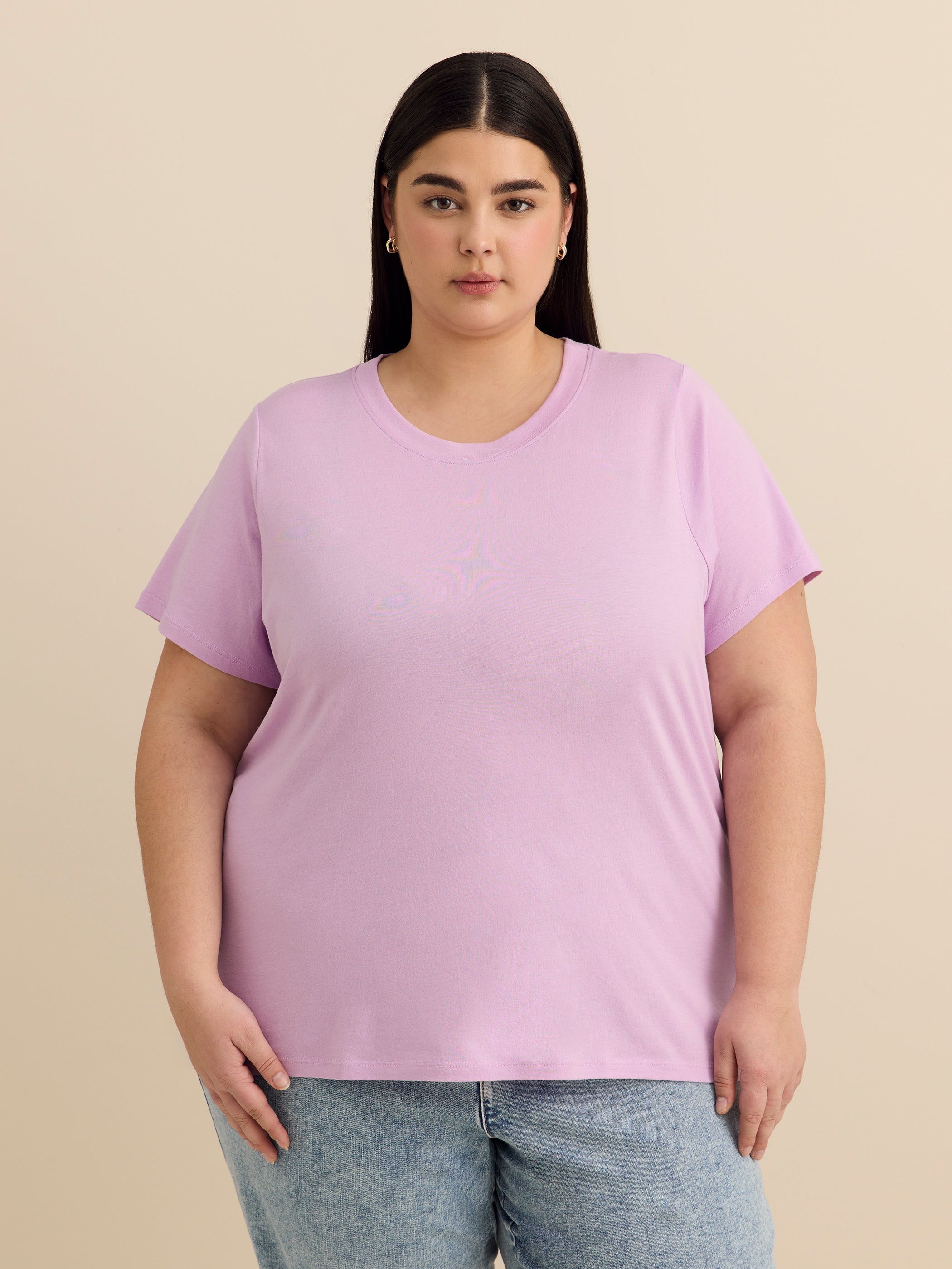 Crewneck Short-Sleeve Knit Top