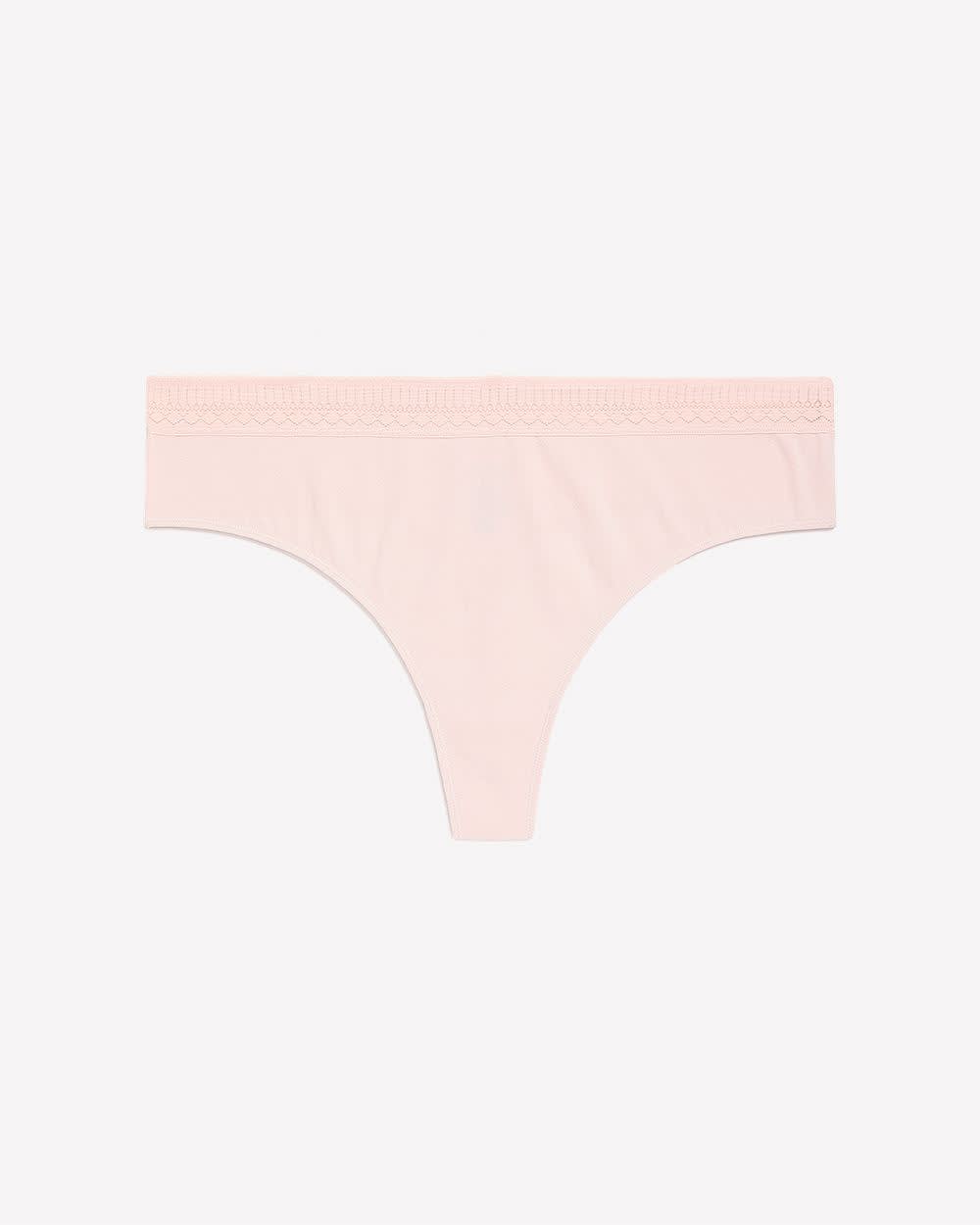 Culotte tanga en coton rose avec bande de taille en dentelle - ti Voglio