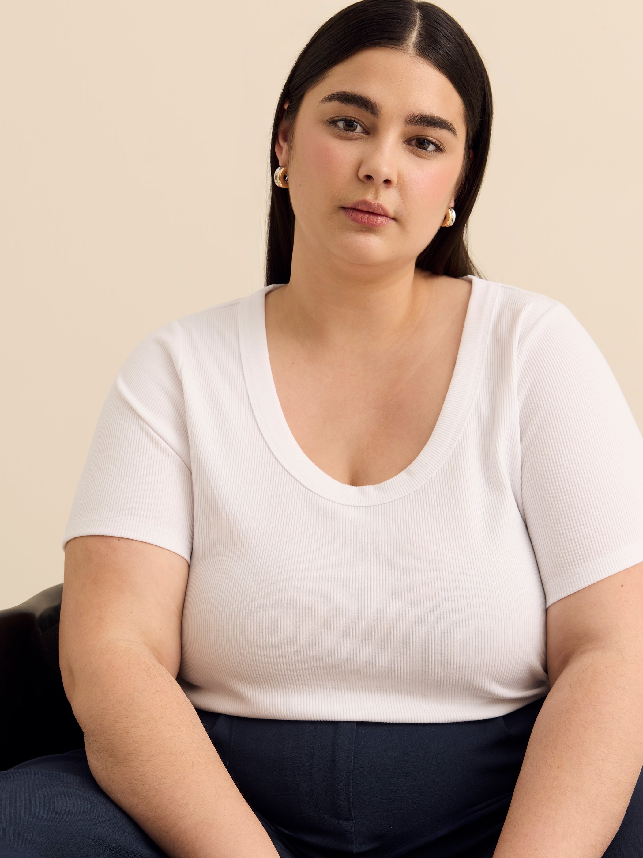 Short-Sleeve Scoop Neck Top