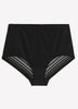 High-Waisted Cincher Brief with Striped Mesh - ti Voglio
