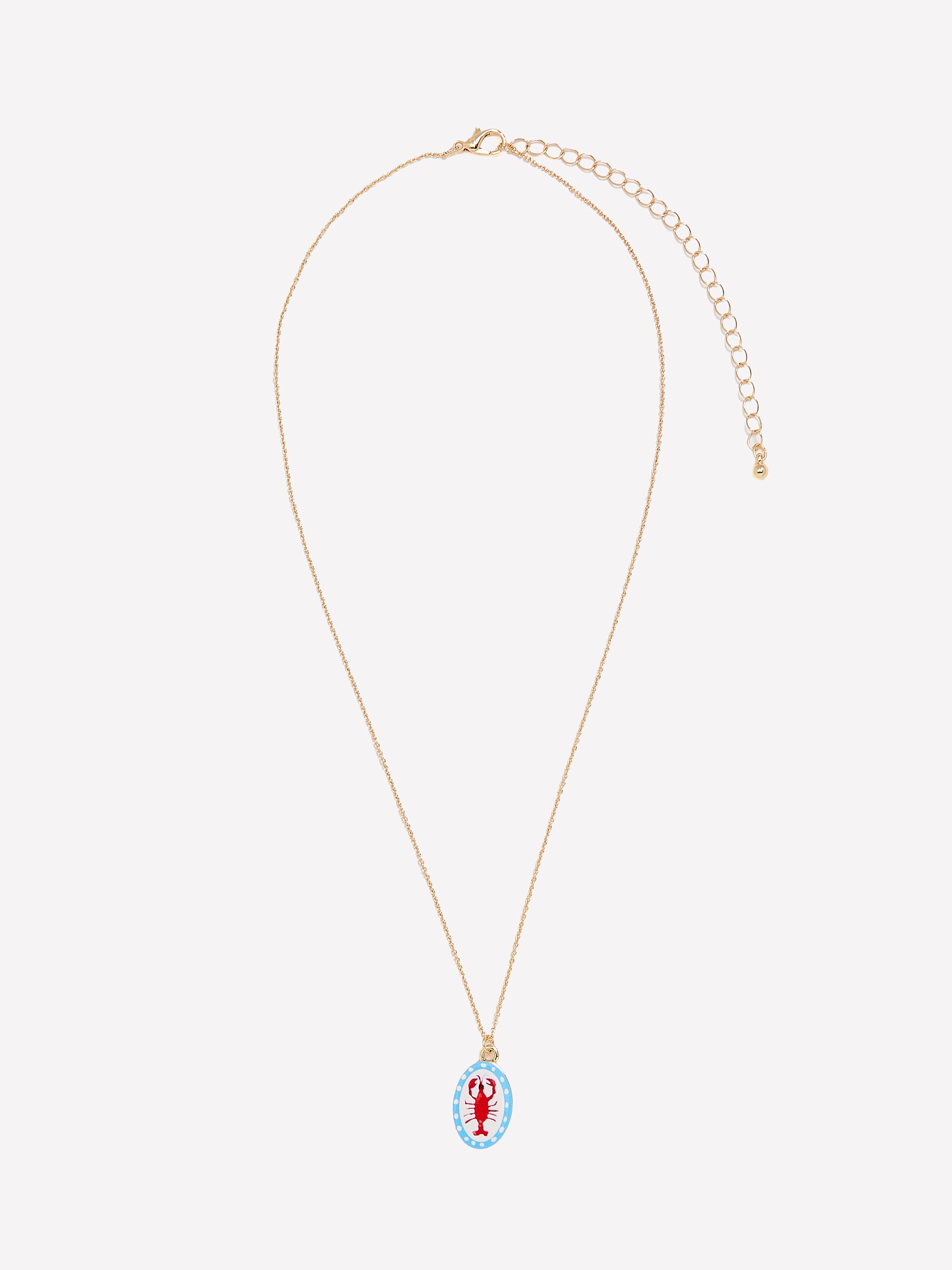 Short Dainty Necklace with Lobster Pendant