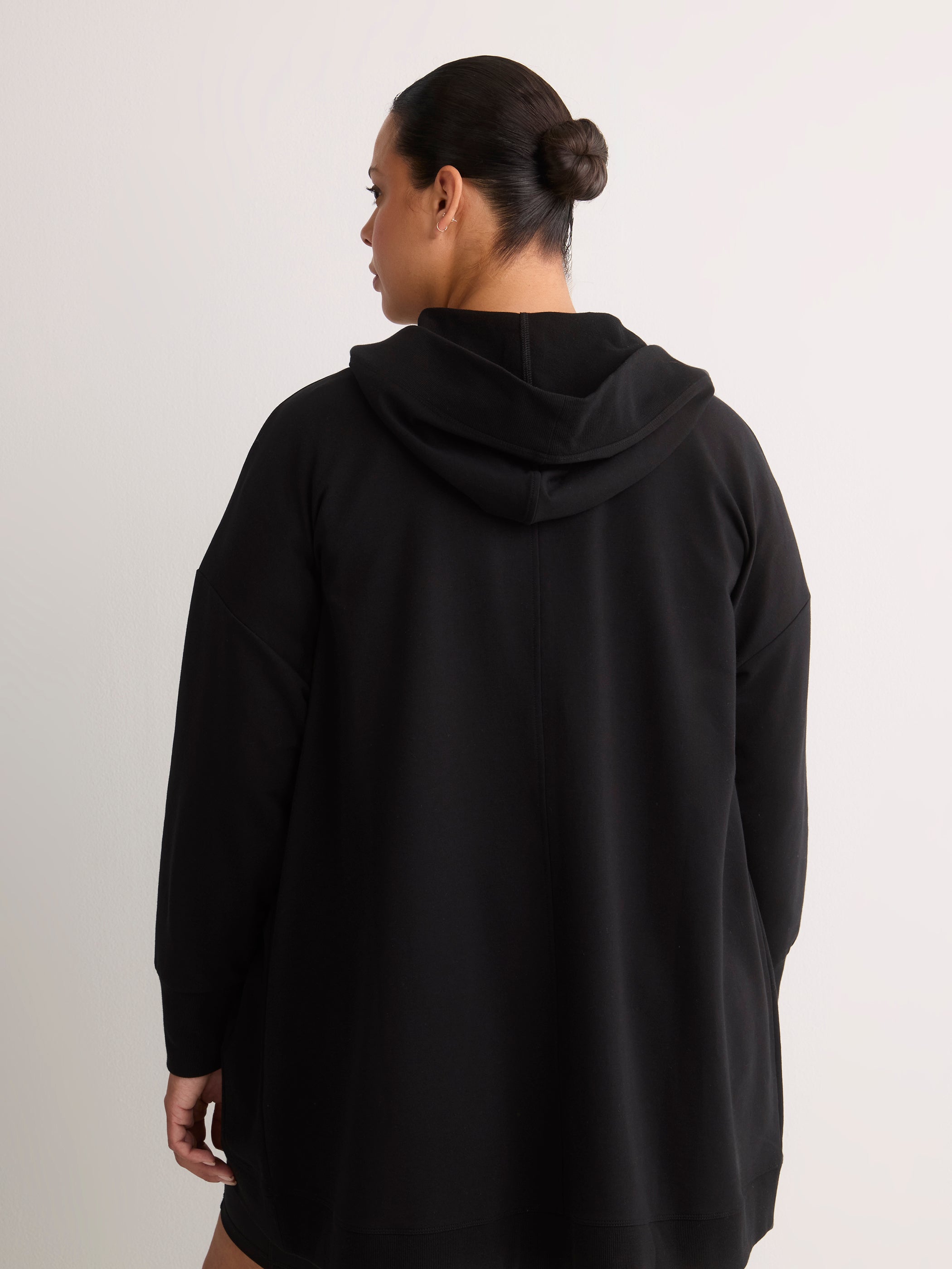 French Terry Hooded Open Cardigan - Active Zone