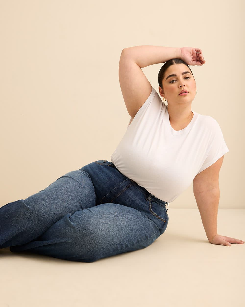 Jean à jambe évasée et à taille moyenne, coupe classique aminicissante - d/C JEANS