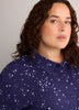 Mini-Star Print Short Buttoned-Down Sleepshirt - tiVOGLIO