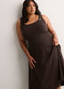 Brown Sleeveless Square-Neck Midi Dress - Addition Elle