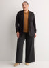 Black Single-Breasted Tailored Knit Blazer