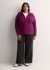 Straight Zippered Sweater Cardigan