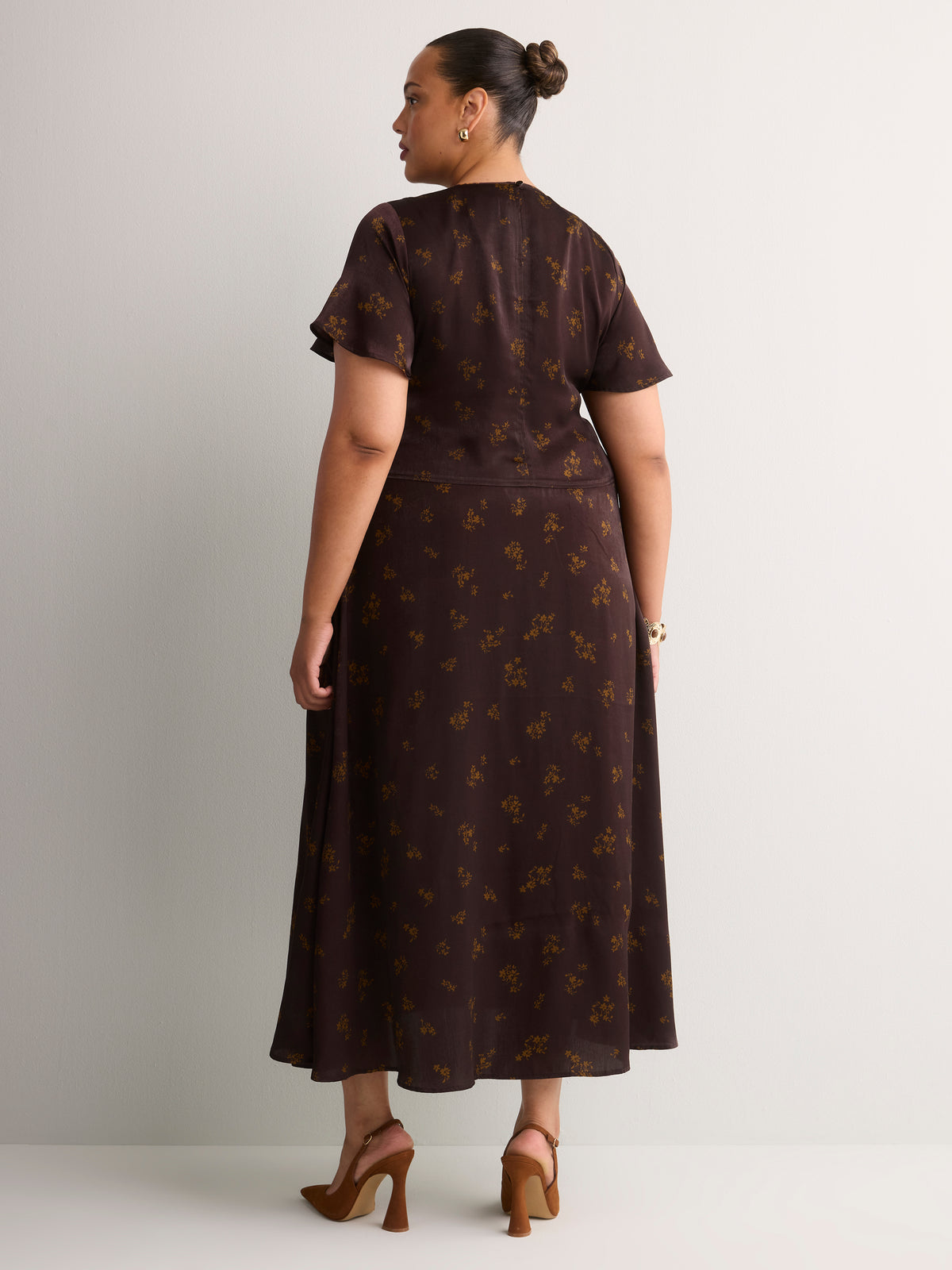 Floral Satin Fit-and-Flare Maxi Dress - Addition Elle
