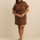 Faux Suede Shirt Dress with Pockets