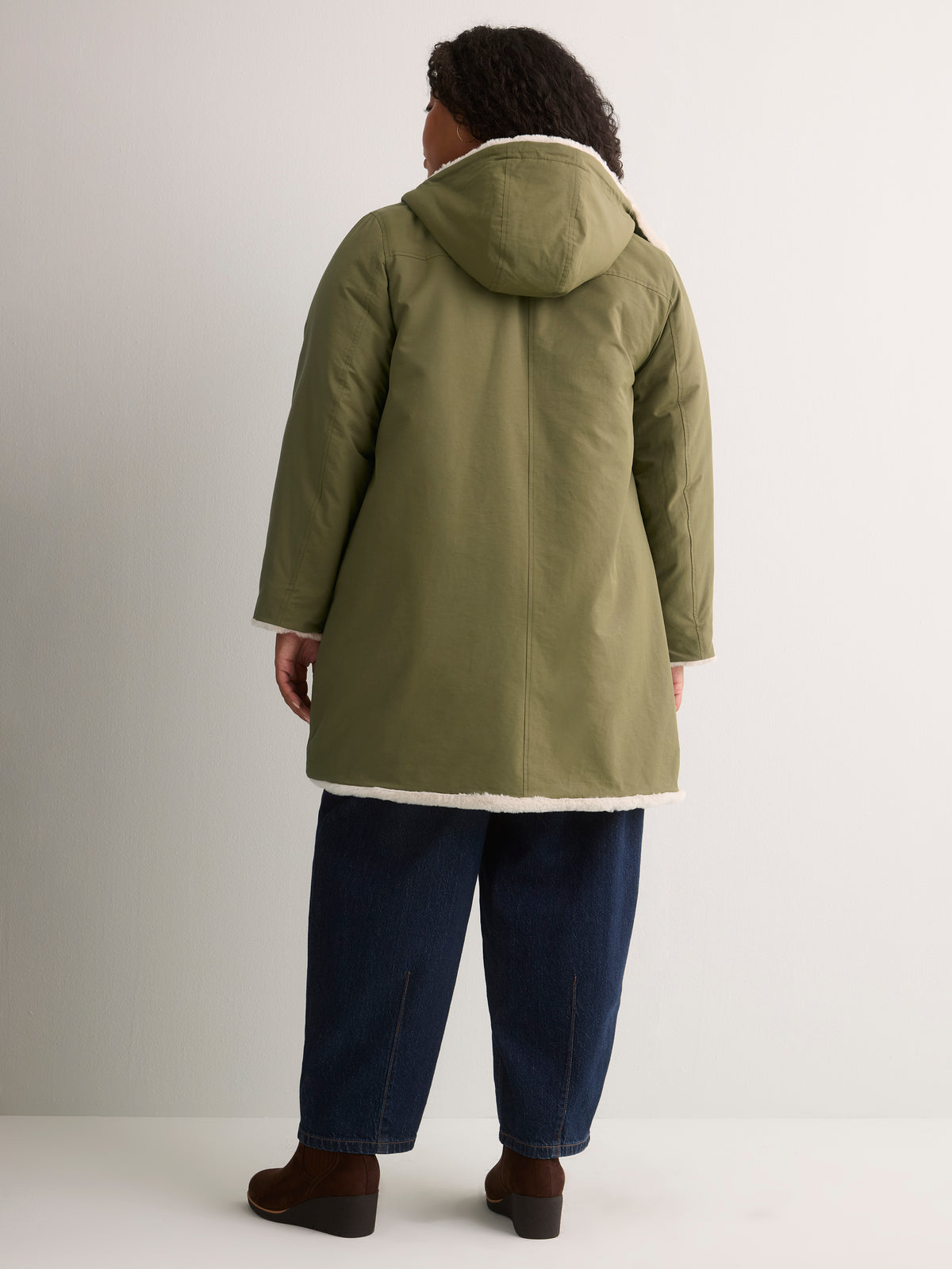 Olive Faux-Fur Lined Hooded Parka