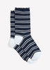Chaussettes à rayures avec rebord ondulé