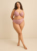 Dark Rose Underwire Plunge Bra with Lace Overlay - Déesse Collection
