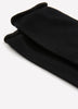 Black Basic Rolled-Edge Crew Socks