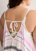 Striped Sharkbite V-Neck Cover-Up Dress