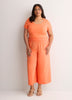 Ribbed Knit Fitted Short-Sleeve T-Shirt