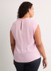 Straight-Fit Draped Cowl-Neck Satin Blouse